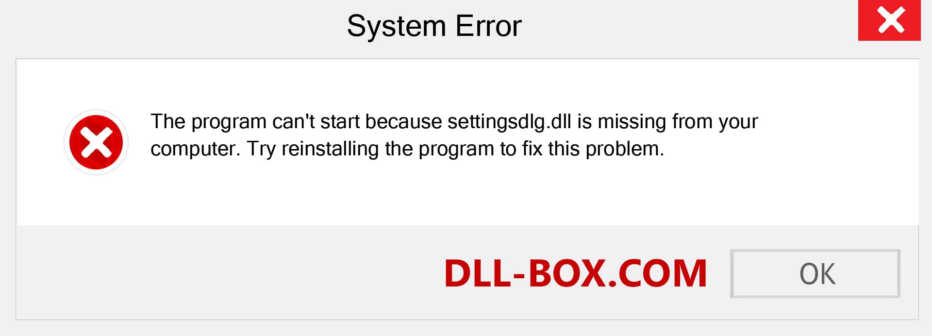  settingsdlg.dll file is missing?. Download for Windows 7, 8, 10 - Fix  settingsdlg dll Missing Error on Windows, photos, images